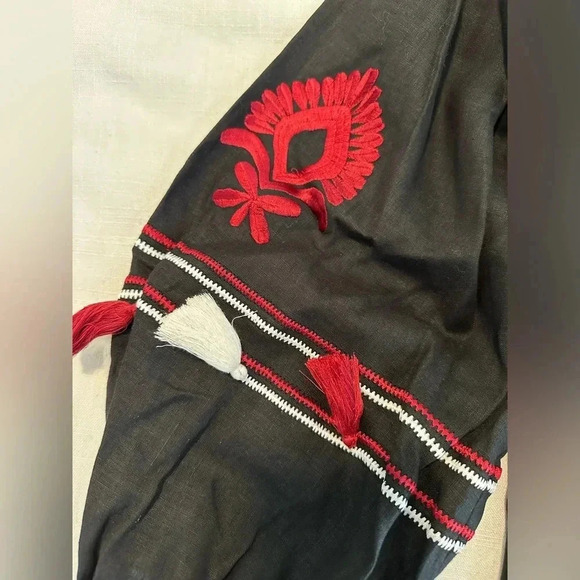 Sachin & Babi Avery Lightweight Linen V-Neck Tassel Mini Dress Size Medium - Picture 5 of 7